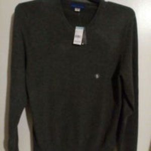 Simply Styled Men's V Neck Sweater - Grey Small